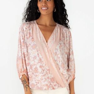 Floral Wrap Blouse - Pink